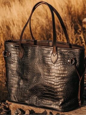 Freebird Croc-Embossed Leather Mara Tote Bag- unused